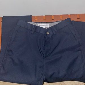Amazon Men's Slim-Fit Flat-Front Dress Pants Navy
